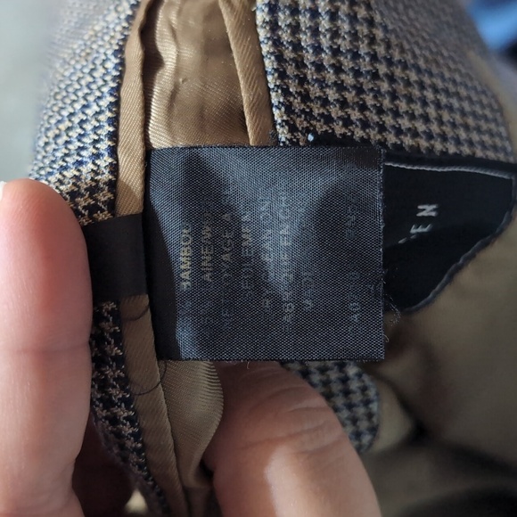 Van Heusen Brown 2 Button Suit Jacket Blazer Men 42 Reg Bamboo Wool - Picture 9 of 9